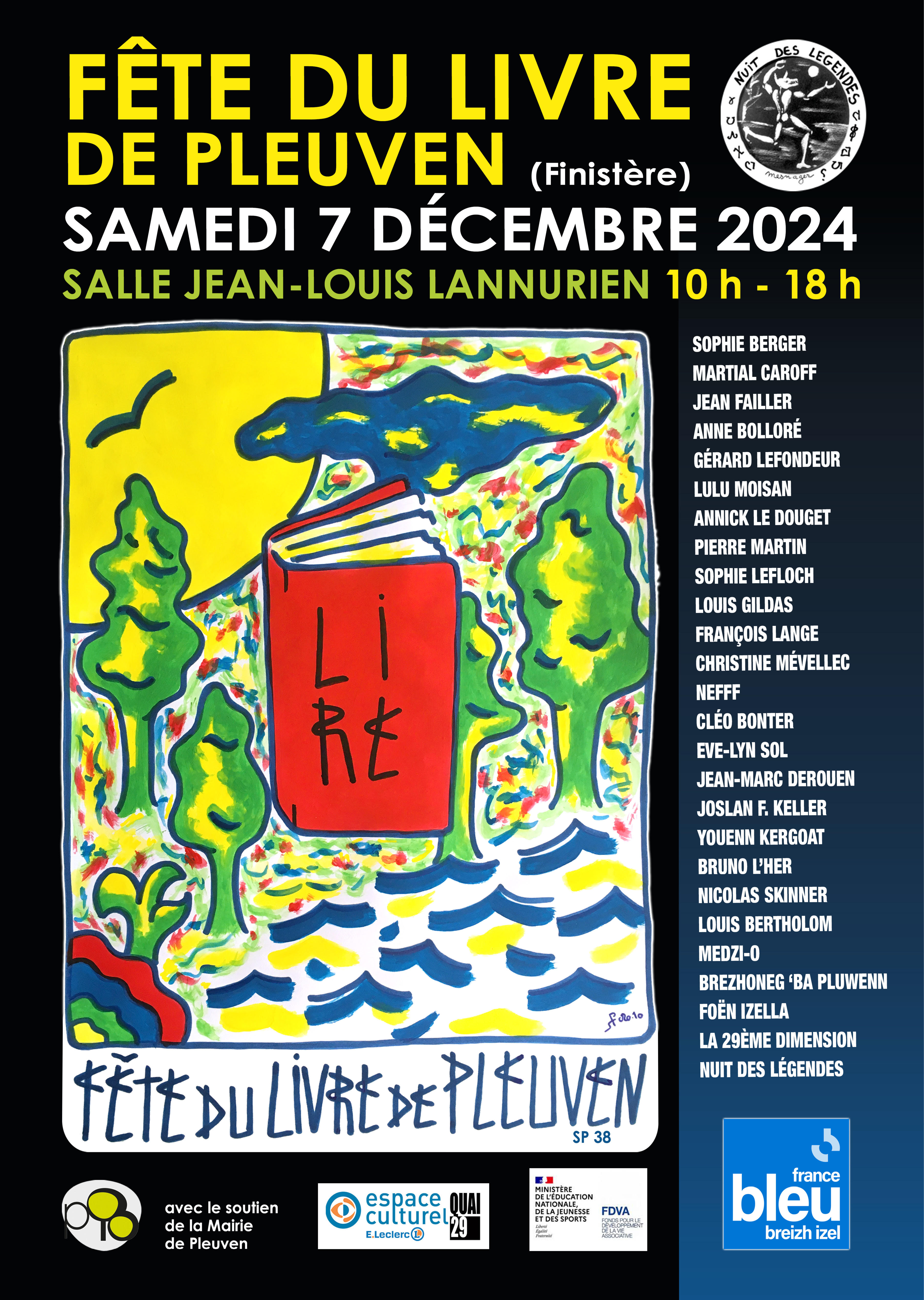 Affiche Fête du Livre de Pleuven 2024